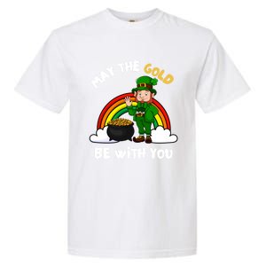 May The Gold Be With You Rainbow St Patricks Day Leprechaun Gift Garment-Dyed Heavyweight T-Shirt