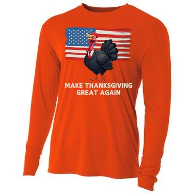 Make Thanksgiving Great Again Trump Turkey Funny Elections Gift Cooling Performance Long Sleeve Crew