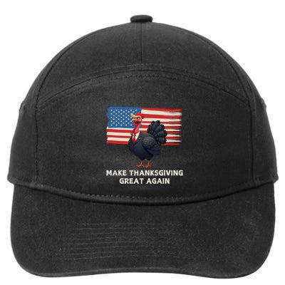 Make Thanksgiving Great Again Trump Turkey Funny Elections Gift 7-Panel Snapback Hat