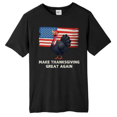 Make Thanksgiving Great Again Trump Turkey Funny Elections Gift Tall Fusion ChromaSoft Performance T-Shirt