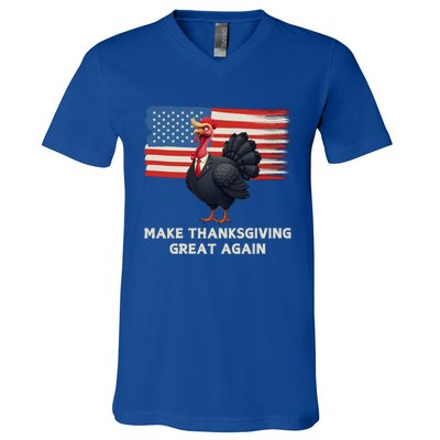 Make Thanksgiving Great Again Trump Turkey Funny Elections Gift V-Neck T-Shirt