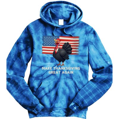 Make Thanksgiving Great Again Trump Turkey Funny Elections Gift Tie Dye Hoodie