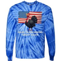 Make Thanksgiving Great Again Trump Turkey Funny Elections Gift Tie-Dye Long Sleeve Shirt