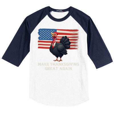 Make Thanksgiving Great Again Trump Turkey Funny Elections Gift Baseball Sleeve Shirt