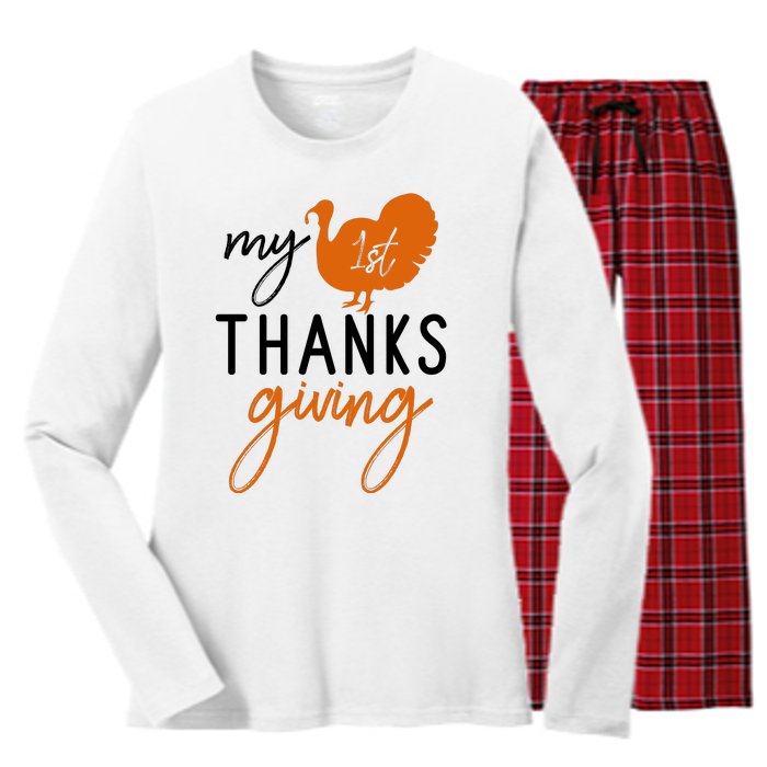 My Thanks Giving Women's Long Sleeve Flannel Pajama Set 