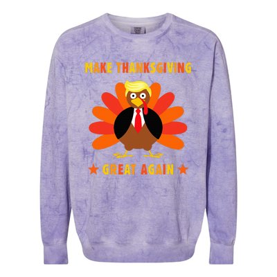 Make Thanksgiving Great Again Trump Turkey Funny Colorblast Crewneck Sweatshirt