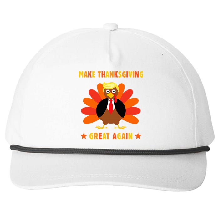 Make Thanksgiving Great Again Trump Turkey Funny Snapback Five-Panel Rope Hat