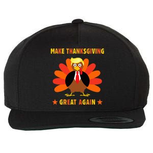 Make Thanksgiving Great Again Trump Turkey Funny Wool Snapback Cap