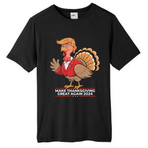 Make Thanksgiving Great Again Funny Trump Turkey Gift Tall Fusion ChromaSoft Performance T-Shirt