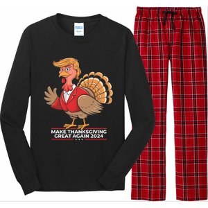 Make Thanksgiving Great Again Funny Trump Turkey Gift Long Sleeve Pajama Set