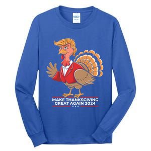 Make Thanksgiving Great Again Funny Trump Turkey Gift Tall Long Sleeve T-Shirt