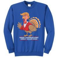 Make Thanksgiving Great Again Funny Trump Turkey Gift Tall Sweatshirt