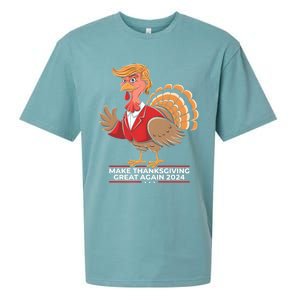 Make Thanksgiving Great Again Funny Trump Turkey Gift Sueded Cloud Jersey T-Shirt