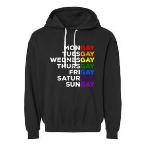 Mongay Tuesgay Gay Agenda Lgbtq Awareness Rainbow Funny Gift Garment-Dyed Fleece Hoodie