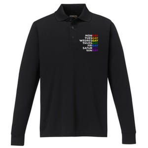 Mongay Tuesgay Gay Agenda Lgbtq Awareness Rainbow Funny Gift Performance Long Sleeve Polo