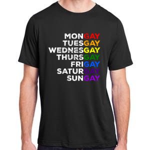 Mongay Tuesgay Gay Agenda Lgbtq Awareness Rainbow Funny Gift Adult ChromaSoft Performance T-Shirt