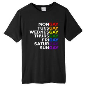 Mongay Tuesgay Gay Agenda Lgbtq Awareness Rainbow Funny Gift Tall Fusion ChromaSoft Performance T-Shirt