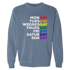 Mongay Tuesgay Gay Agenda Lgbtq Awareness Rainbow Funny Gift Garment-Dyed Sweatshirt