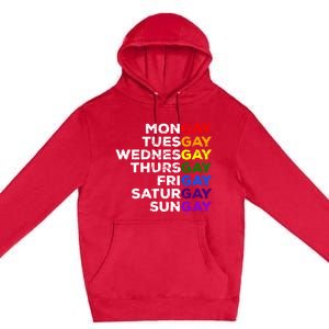 Mongay Tuesgay Gay Agenda Lgbtq Awareness Rainbow Funny Gift Premium Pullover Hoodie