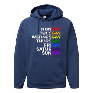 Mongay Tuesgay Gay Agenda Lgbtq Awareness Rainbow Funny Gift Performance Fleece Hoodie