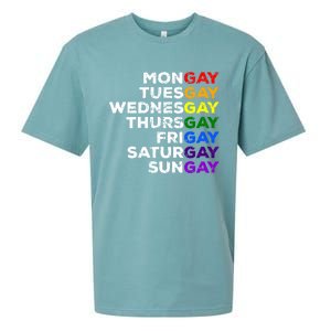 Mongay Tuesgay Gay Agenda Lgbtq Awareness Rainbow Funny Gift Sueded Cloud Jersey T-Shirt