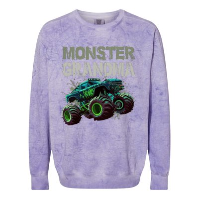 Monster Truck Grandma Family Matching Monster Truck Lovers Colorblast Crewneck Sweatshirt