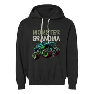 Monster Truck Grandma Family Matching Monster Truck Lovers Garment-Dyed Fleece Hoodie