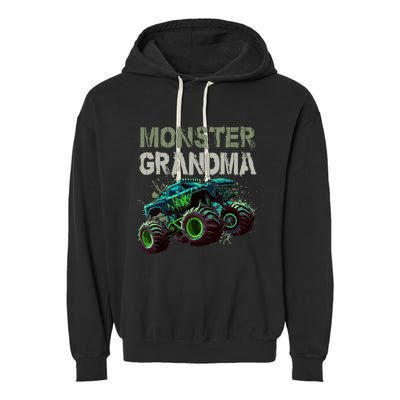 Monster Truck Grandma Family Matching Monster Truck Lovers Garment-Dyed Fleece Hoodie