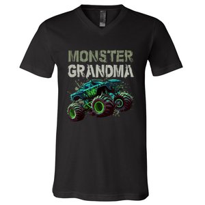 Monster Truck Grandma Family Matching Monster Truck Lovers V-Neck T-Shirt