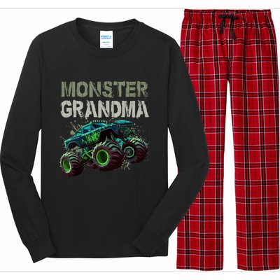 Monster Truck Grandma Family Matching Monster Truck Lovers Long Sleeve Pajama Set