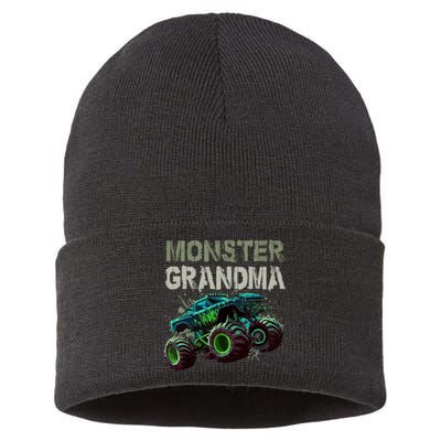 Monster Truck Grandma Family Matching Monster Truck Lovers Sustainable Knit Beanie