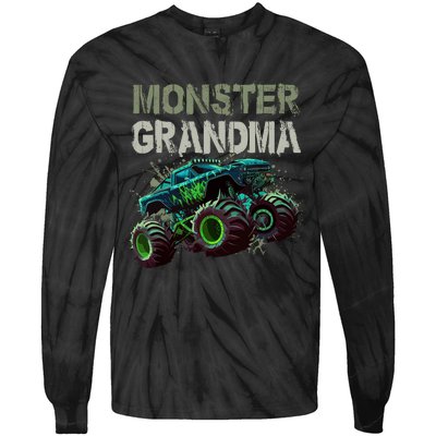 Monster Truck Grandma Family Matching Monster Truck Lovers Tie-Dye Long Sleeve Shirt