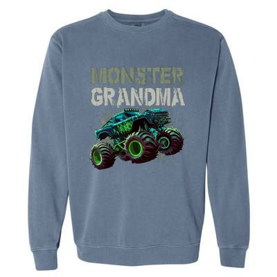 Monster Truck Grandma Family Matching Monster Truck Lovers Garment-Dyed Sweatshirt