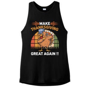 Make Thanksgiving Great Again Funny Turkey Day Ladies PosiCharge Tri-Blend Wicking Tank