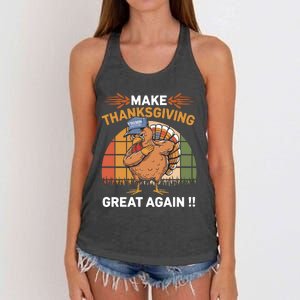 Make Thanksgiving Great Again Funny Turkey Day Women's Knotted Racerback Tank