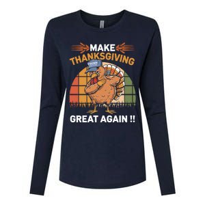 Make Thanksgiving Great Again Funny Turkey Day Womens Cotton Relaxed Long Sleeve T-Shirt