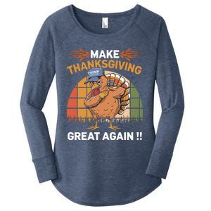 Make Thanksgiving Great Again Funny Turkey Day Women's Perfect Tri Tunic Long Sleeve Shirt