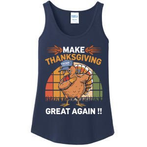 Make Thanksgiving Great Again Funny Turkey Day Ladies Essential Tank