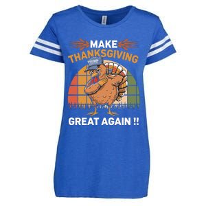 Make Thanksgiving Great Again Funny Turkey Day Enza Ladies Jersey Football T-Shirt