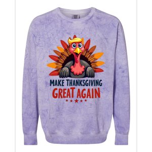 Make Thanksgiving Great Again Trump Holiday Turkey 2024 Gift Colorblast Crewneck Sweatshirt