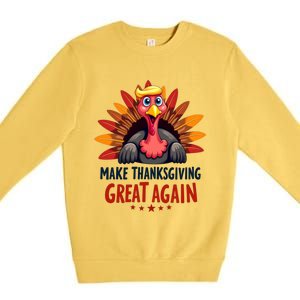 Make Thanksgiving Great Again Trump Holiday Turkey 2024 Gift Premium Crewneck Sweatshirt