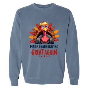 Make Thanksgiving Great Again Trump Holiday Turkey 2024 Gift Garment-Dyed Sweatshirt