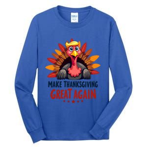 Make Thanksgiving Great Again Trump Holiday Turkey 2024 Gift Tall Long Sleeve T-Shirt