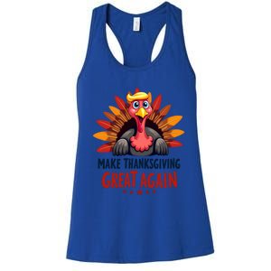 Make Thanksgiving Great Again Trump Holiday Turkey 2024 Gift Women's Racerback Tank