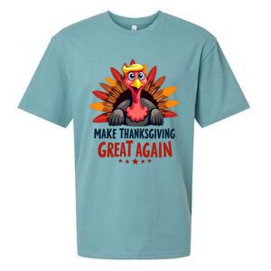 Make Thanksgiving Great Again Trump Holiday Turkey 2024 Gift Sueded Cloud Jersey T-Shirt