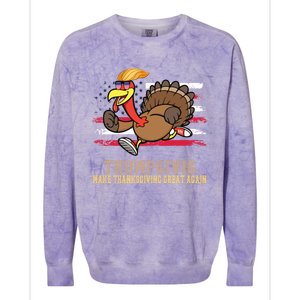 Make Thanksgiving Great Again Trump Holiday Turkey 2024 Gift Colorblast Crewneck Sweatshirt