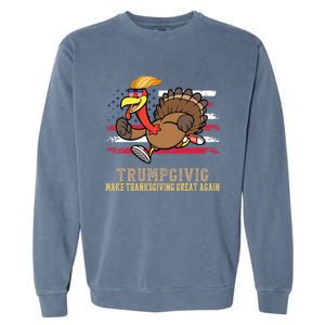 Make Thanksgiving Great Again Trump Holiday Turkey 2024 Gift Garment-Dyed Sweatshirt