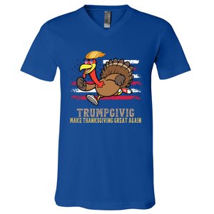 Make Thanksgiving Great Again Trump Holiday Turkey 2024 Gift V-Neck T-Shirt