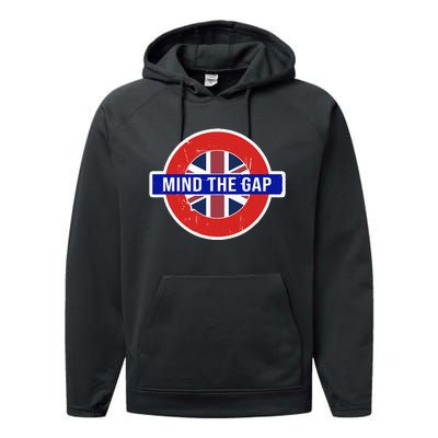 Mind The Gap Great London Vacation Tourist Performance Fleece Hoodie