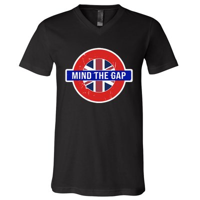 Mind The Gap Great London Vacation Tourist V-Neck T-Shirt